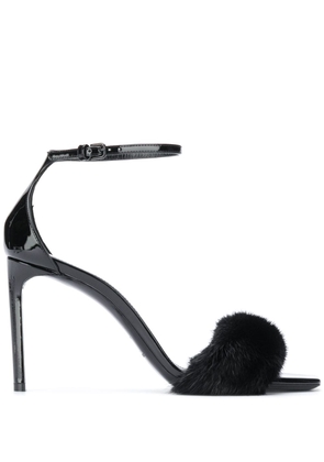 Saint Laurent fabric-detail ankle strap sandals - Black