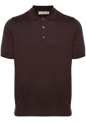Canali fine-knit cotton polo shirt - Brown