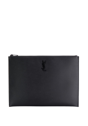 Saint Laurent monogram plaque clutch bag - Black