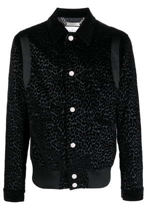 Philipp Plein Flock leopard-pattern bomber jacket - Black