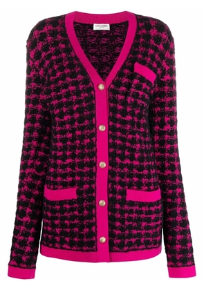 Saint Laurent tweed-knit cardigan - Pink