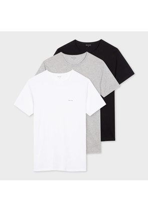 Paul Smith Mixed Colour Organic Cotton Logo Lounge T-Shirts Three Pack Multicolour