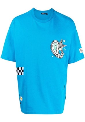 FIVE CM embroidered cotton T-Shirt - Blue