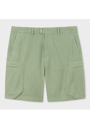 PS Paul Smith Green Cotton-Blend Ripstop Cargo Shorts
