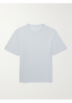 Stòffa - Cotton and Silk-Blend Piqué T-Shirt - Men - Blue - IT 46