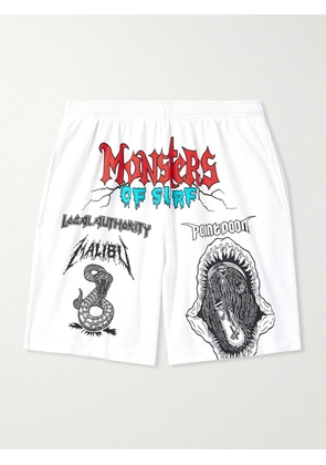 Local Authority LA - Monsters of Surf Straight-Leg Logo-Print Cotton-Jersey Shorts - Men - White - S