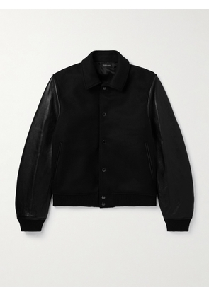 John Elliott - Wool-Blend and Leather Varsity Jacket - Men - Black - S
