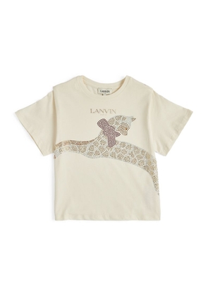 Lanvin Enfant Crystal-Embellished Cat T-Shirt (4-14 Years)