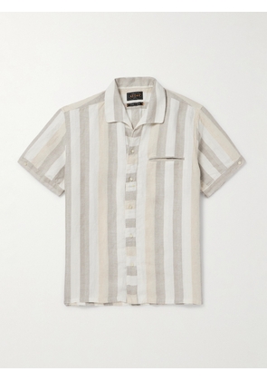 Beams Plus - Striped Herringbone Linen Shirt - Men - Neutrals - S
