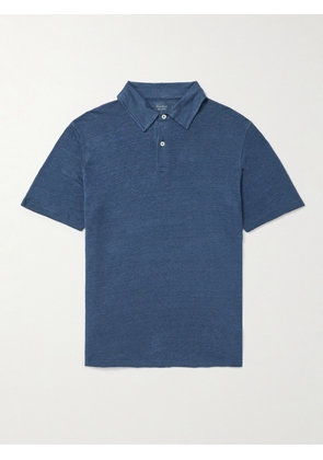 Hartford - Linen Polo Shirt - Men - Blue - S