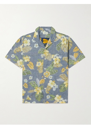 Hartford - Palm Camp-Collar Floral-Print Cotton Shirt - Men - Blue - S