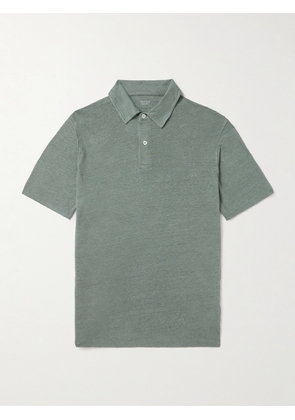 Hartford - Linen Polo Shirt - Men - Green - S