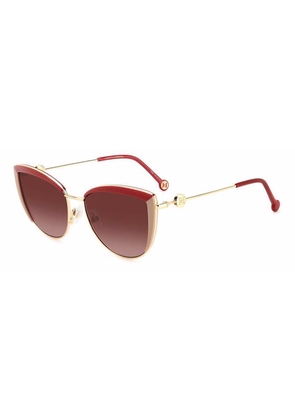 Carolina Herrera Burgundy Cat Eye Ladies Sunglasses HER 0112/S 0123/3X 58