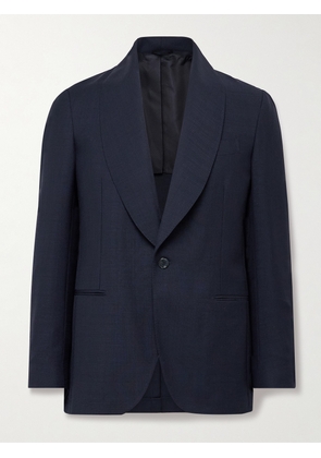 De Petrillo - Slim-Fit Shawl-Collar Virgin Wool and Mohair-Blend Tuxedo Jacket - Men - Blue - IT 46