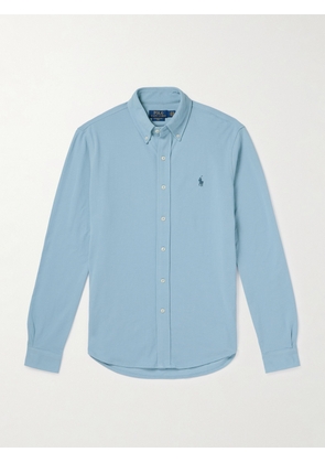 Polo Ralph Lauren - Button-Down Collar Logo-Embroidered Cotton-Piqué Shirt - Men - Blue - XS