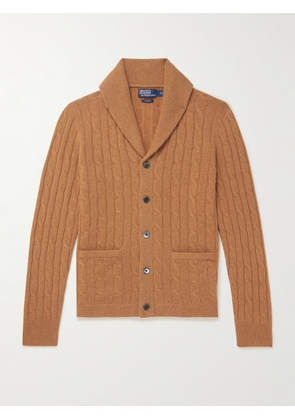Polo Ralph Lauren - Shawl-Collar Cable-Knit Cashmere Cardigan - Men - Brown - S