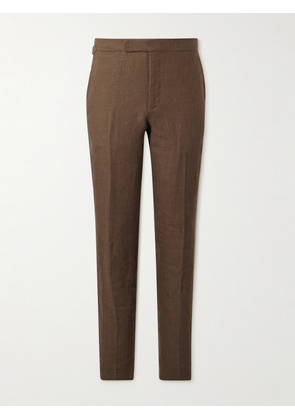 Polo Ralph Lauren - Straight-Leg Linen Suit Trousers - Men - Brown - UK/US 30