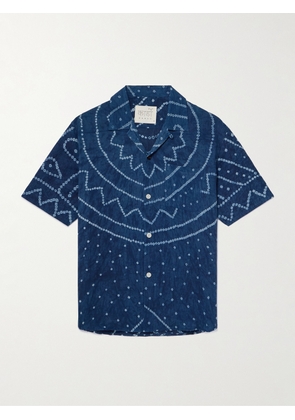 Kardo - Ronen Convertible-Collar Garment-Dyed Cotton Shirt - Men - Blue - S