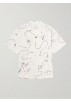 Kardo - Ronen Convertible-Collar Embroidered Cotton Shirt - Men - White - S