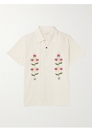 Kardo - Chintan Convertible-Collar Embroidered Cotton Shirt - Men - White - XS