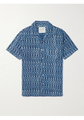 Kardo - Lamar Embroidered Printed Cotton Shirt - Men - Blue - S