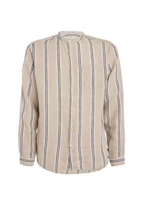 Oliver Spencer Linen Striped Grandad Shirt