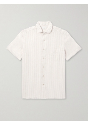 Boglioli - Striped Linen and Cotton-Blend Shirt - Men - Neutrals - EU 38