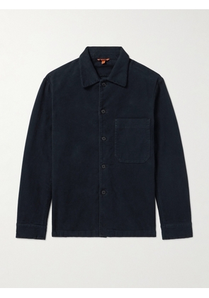 Barena - Garment-Dyed Cotton-Blend Moleskin Overshirt - Men - Blue - IT 46