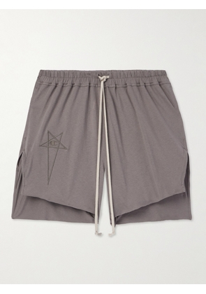 Rick Owens - Champion Dolphin Logo-Embroidered Organic Cotton-Jersey Shorts - Men - Gray - XS