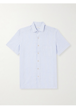 Boglioli - Striped Linen and Cotton-Blend Shirt - Men - Blue - EU 38