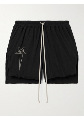 Rick Owens - Champion Dolphin Straight-Leg Logo-Embroidered Cotton-Jersey Shorts - Men - Black - XS
