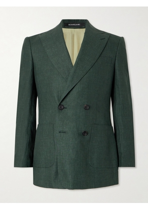 Richard James - Double-Breasted Linen Suit Jacket - Men - Green - UK/US 36