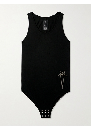 Rick Owens - Champion Basketball Logo-Embroidered Organic Cotton-Jersey Bodysuit - Men - Black - XS