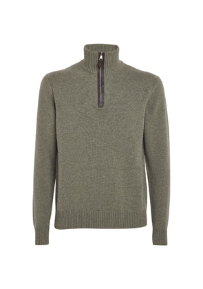 Purdey Cashmere Quarter-Zip Sweater
