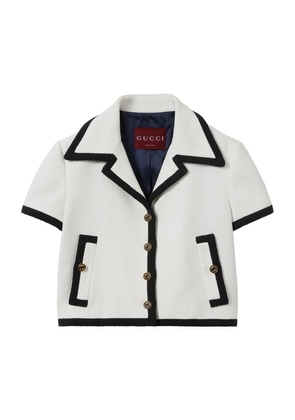 Gucci Cotton Tweed Short-Sleeve Jacket