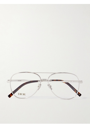 Dior Eyewear - DiorBlackSuit A2U Aviator-Style Tortoiseshell Acetate-Trimmed Silver-Tone Optical Glasses - Men - Silver