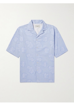 Officine Générale - Eren Jacquard-Knit Lyocell Camp-Collar Shirt - Men - Blue - XS