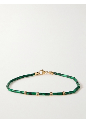 Luis Morais - Gold, Malachite and Diamond Beaded Bracelet - Men - Green