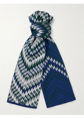 Missoni - Jacquard-Knit Cotton Scarf - Men - Blue