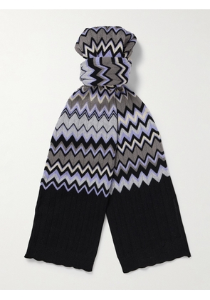 Missoni - Crochet-Knit Cotton Scarf - Men - Black