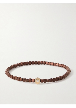 Luis Morais - Gold, Hematite and Diamond Beaded Bracelet - Men - Brown