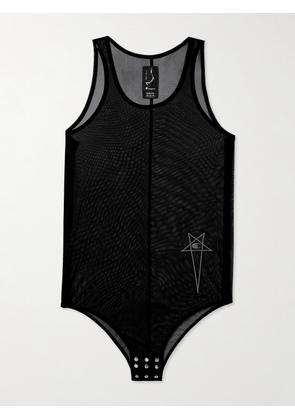 Rick Owens - Champion Basketball Logo-Embroidered Recycled-Mesh Bodysuit - Men - Black - XS