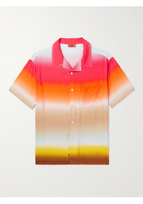Missoni - Camp-Collar Ombré Striped Voile Shirt - Men - Orange - XS