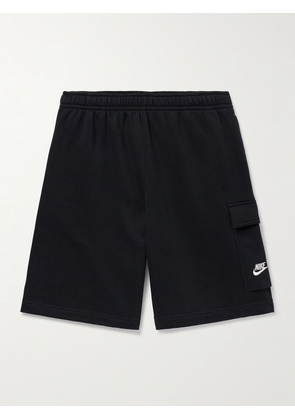 Nike - Sportswear Club Wide-Leg Cotton-Blend Jersey Cargo Shorts - Men - Black - XS