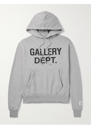 Gallery Dept. - Logo-Print Appliquéd Cotton-Jersey Hoodie - Men - Gray - S