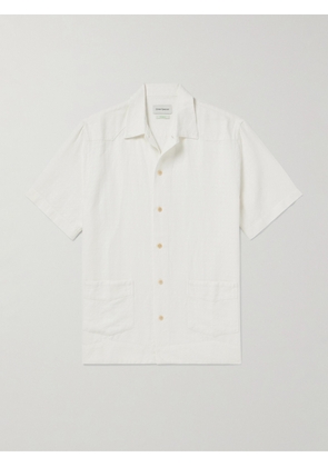 Oliver Spencer - Camp-Collar Linen and Cotton-Blend Jacquard Shirt - Men - White - S