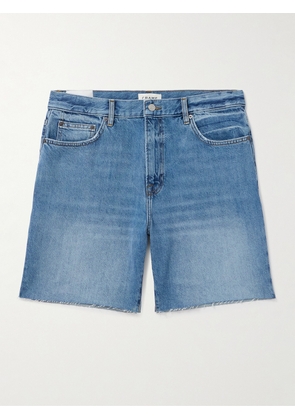FRAME - Straight-Leg Frayed Denim Shorts - Men - Blue - UK/US 30