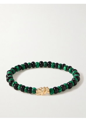 Luis Morais - Double Knot Gold, Malachite and Onyx Beaded Bracelet - Men - Green