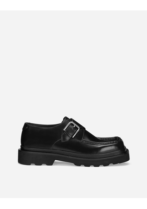 Dolce & Gabbana Calfskin Monkstrap Shoes - Man Driver Shoes And Loafers Black Leather 40