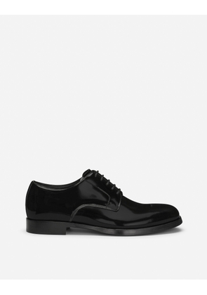 Dolce & Gabbana Polished Calfskin Derby Shoes - Man Lace-ups Black Leather 40